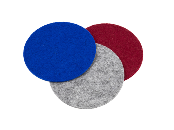 Filz Bierdeckel in 3 verschiedenen Farben