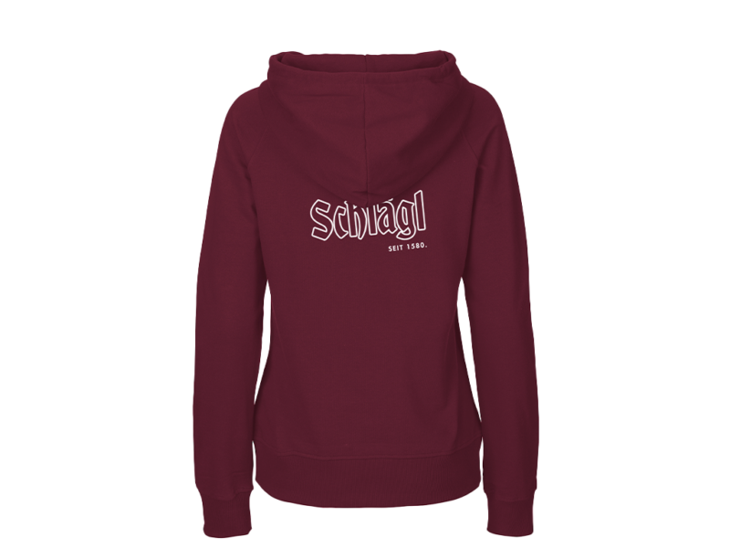 Damen Hoodie in Bordeaux - Rückenprint