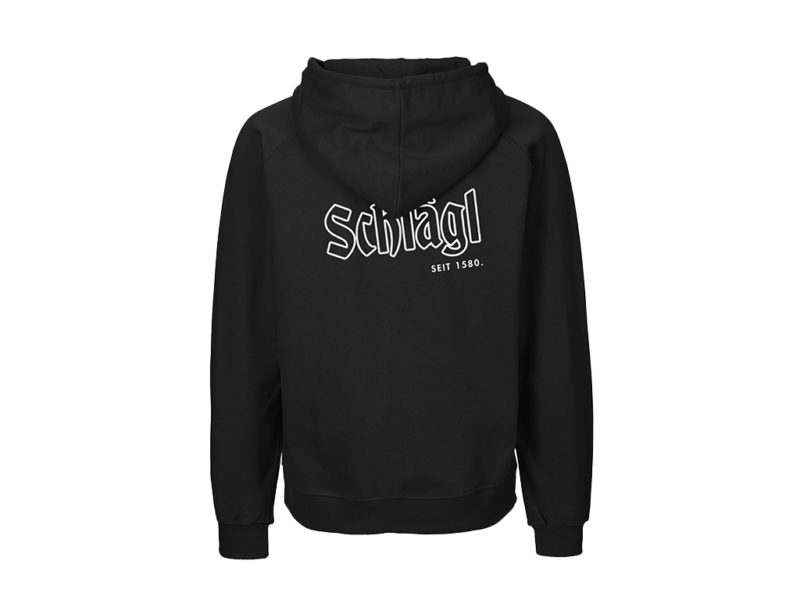 Herren Zip-Hoodie in schwarz - Rückenprint