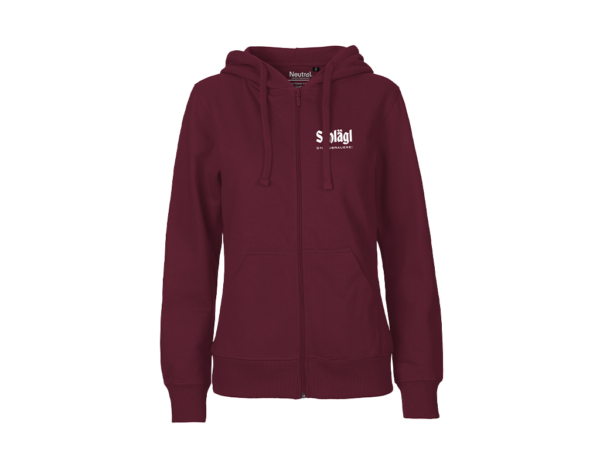 Damen Zip-Hoodie in bordeaux