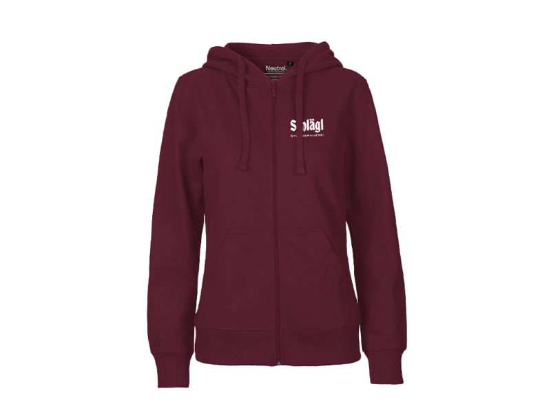 Damen Zip-Hoodie in bordeaux