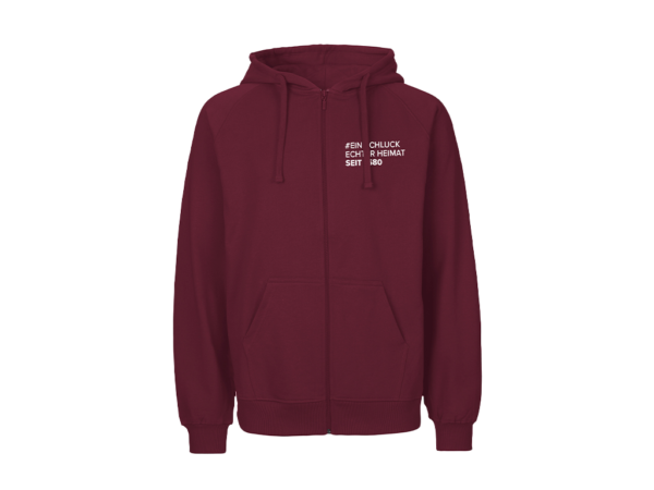 Herren Zip-Hoodie in bordeaux