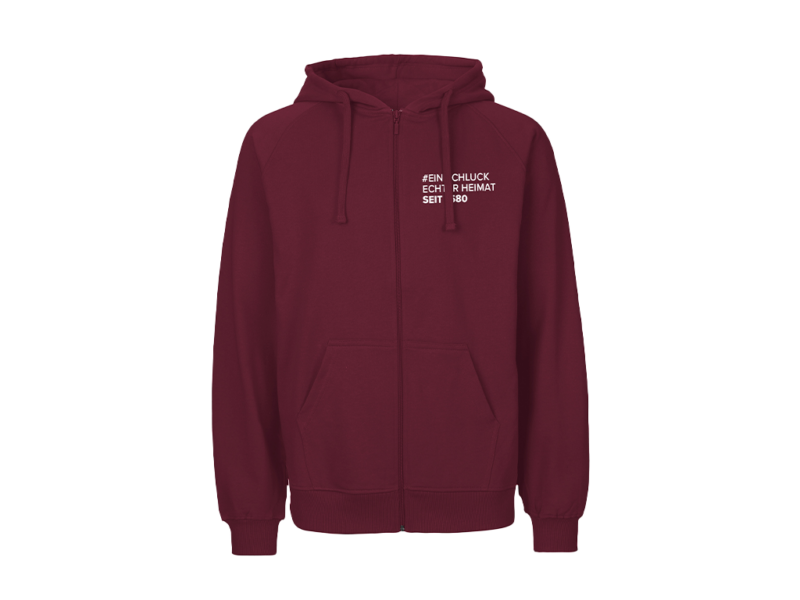 Herren Zip-Hoodie in bordeaux