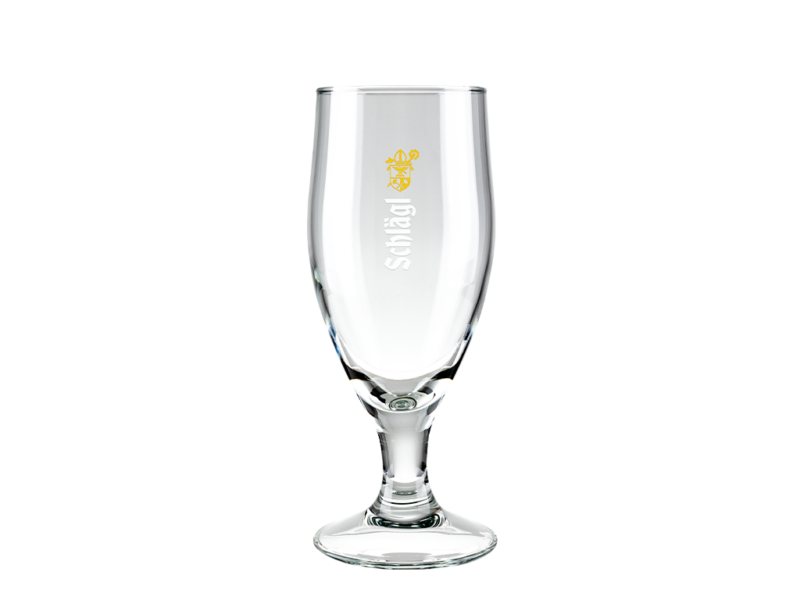 Glas - Aviero modern, formschön und mit dem Schlägl Schriftzug veredelt.