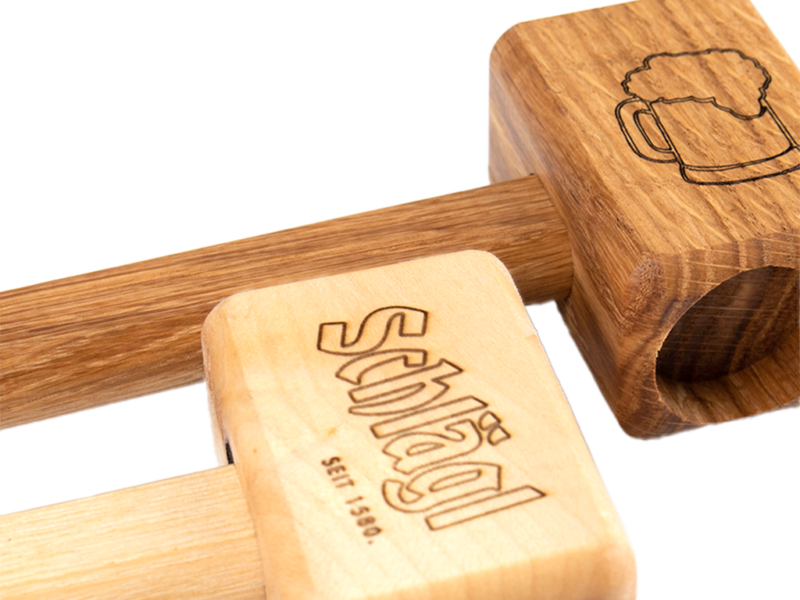 Bieröffner - Hammer aus Holz