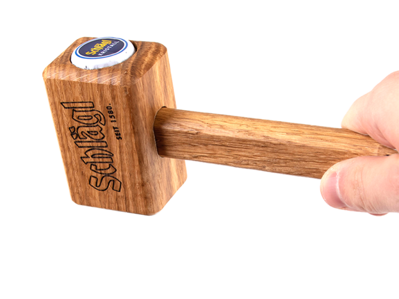 Bieröffner - Hammer aus Holz