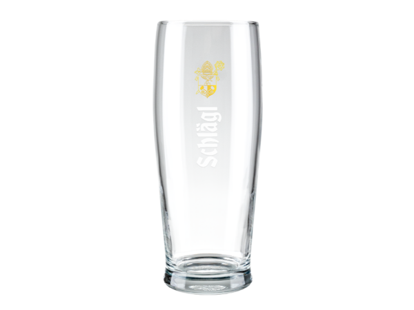 Glas - Gloria einfach, gerade und formschön, veredelt mit den Schlägl Logo