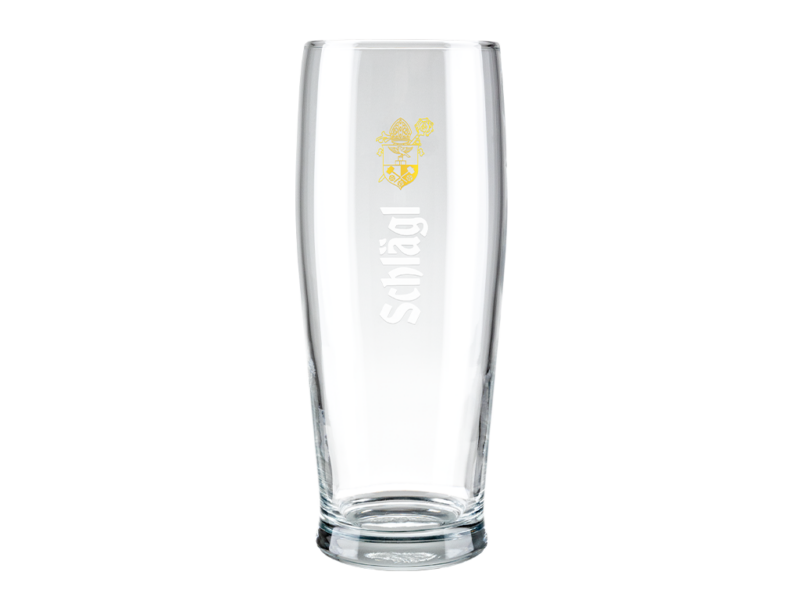 Glas - Gloria einfach, gerade und formschön, veredelt mit den Schlägl Logo
