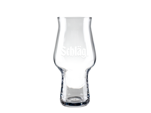 Verkostungsglas mit Schlägl Logo
