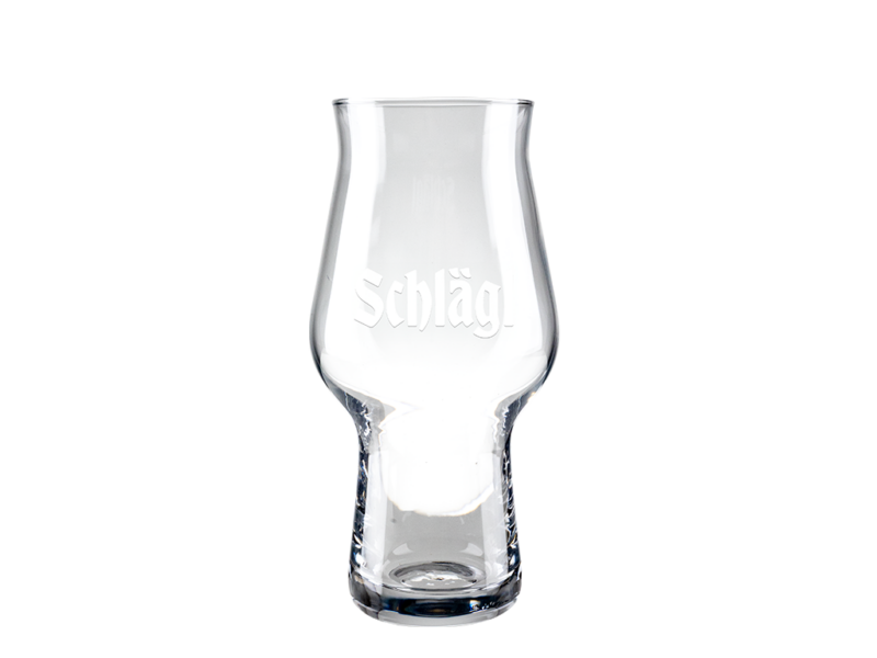 Verkostungsglas mit Schlägl Logo