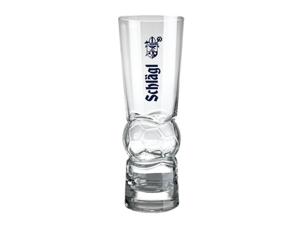 Glas - Brazil mit Fußballdetail modern, formschön und mit dem Schlägl Schriftzug veredelt.